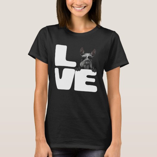 I Love My Giant Schnauzer Dog T-Shirt (Vorderseite)