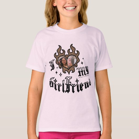 I Love My Girlfriend - Cheetah - DingusDesign T-Shirt (Vorderseite)