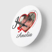 I Love My Girlfriend Custom Personalized Runde Wanduhr (Winkel)