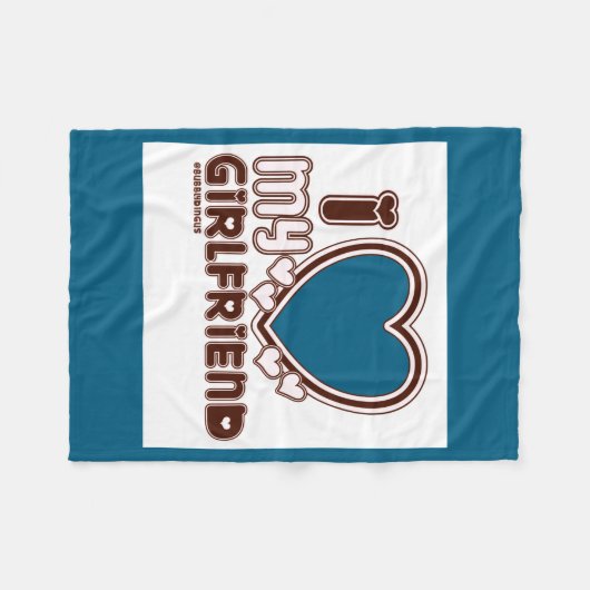 I Love My Girlfriend  Fleecedecke (Vorderseite (Horizontal))