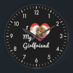 I Love My Girlfriend Lesbian Pride Custom Photo Große Wanduhr<br><div class="desc">A blossoming romance. A happy couple. Lesbian Pride Custom Photo I Love My Girlfriend. A cool awesome LGBTQ design for a girlfriend to celebrate her relationship and publicly declare her love for her partner and significant other. The romantic design can be given as a gift for Valentine’s Day, anniversary, birthday,...</div>
