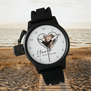 I LOVE MY GIRLFRIEND Photo Gift Personalized Armbanduhr
