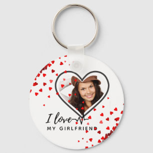 I Love My Girlfriend PHOTO Gift Personalized Heart Schlüsselanhänger