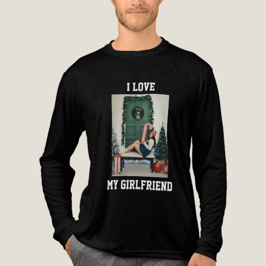 I Love My Girlfriend Photo Long Sleeve Shirt (Vorderseite)