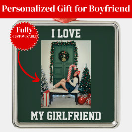 I Love My Girlfriend Photo Ornament Gift for BF