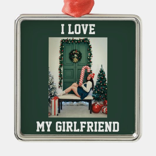 I Love My Girlfriend Photo Ornament Gift for BF (Vorne)