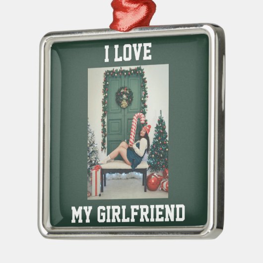 I Love My Girlfriend Photo Ornament Gift for BF (Links)
