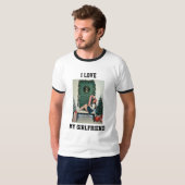 I Love My Girlfriend Photo Ringer T-Shirt Gift (Vorne ganz)