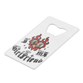 I Love My Girlfriend - Red - DingusDesign Geldbeutel Flaschenöffner (Vorderseite Schrägansicht)