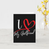 I Love My Girlfriend Red Heart Couples Valentines Karte (Gelbe Blume)