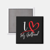 I Love My Girlfriend Red Heart Couples Valentines  Magnet (Vorderseite/Rückseite)