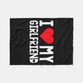 I Love My Girlfriend Shirt I Heart Girlfriend Love Fleecedecke (Vorderseite (Horizontal))