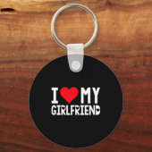 I Love My Girlfriend Shirt I Heart Girlfriend Love Schlüsselanhänger (Vorderseite)