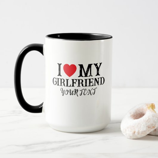 I Love My Girlfriend,valentine gift Tasse (Mit Donut)