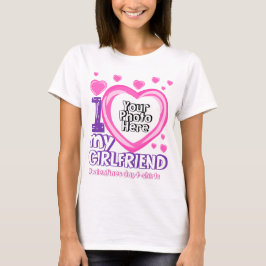 I love My Girlfriend Valentines Day Foto Hearts T-Shirt
