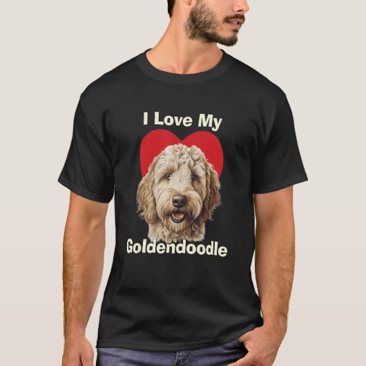 I Love My Goldendoodle Puppy Dog T-Shirt (Vorderseite)