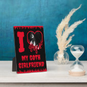 I Love My Goth Girlfriend Dripping Red Heart Photo Fotoplatte (Seite)