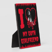 I Love My Goth Girlfriend Dripping Red Heart Photo Fotoplatte (Seite)