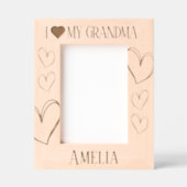I Love my Grandma Birthday picture frame with name Geätzte Rahmen (Vorderseite)