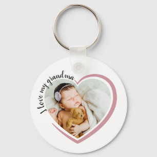 I Love My Grandma Heart Photo Schlüsselanhänger