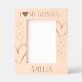 I Love my Grandpa Birthday picture frame with name Geätzte Rahmen (Vorderseite)