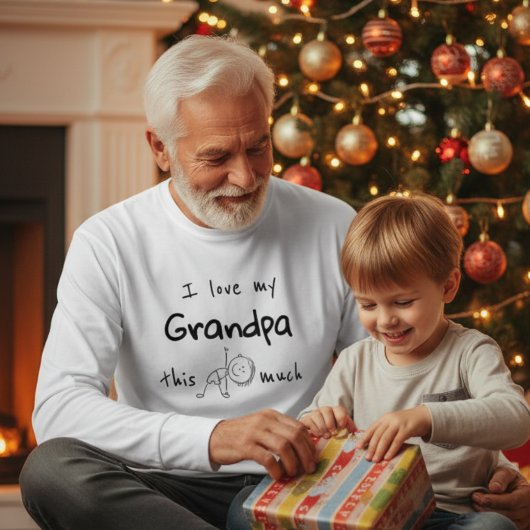I love my grandpa typography named graphic  Tri-Blend shirt
