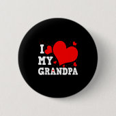 I Love My Grandpa Valentines Day Family Matching G Button (Vorderseite)