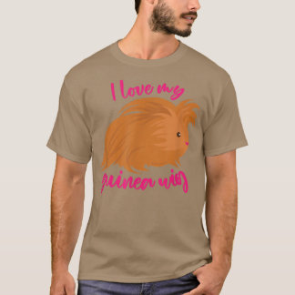 I Love My Guinea Wig Long Haired Guinea Pig Cute F T-Shirt