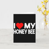 I Love My Honey Bee Shirt, Funny Animal Couple Mat Karte (Gelbe Blume)