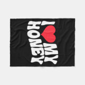 I Love My Honey Funny Says In Love (back Print) Fleecedecke (Vorderseite (Horizontal))