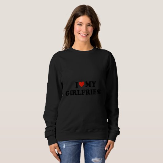 I Love My Hot Girlfriend Red Heart 3 Sweatshirt (Vorne ganz)