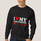 I Love My Hot Girlfriend Red Heart 4 Sweatshirt (Vorderseite)