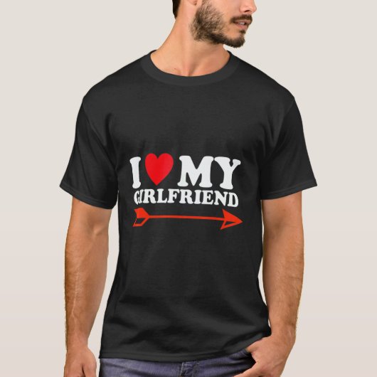 I Love My Hot Girlfriend Red Heart 4 T-Shirt (Vorderseite)