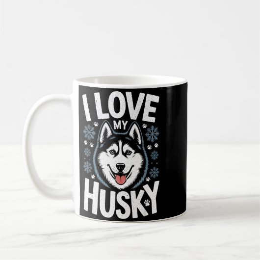 I Love My Husky - Saying Siberian Puppy Animal Paw Kaffeetasse (Links)
