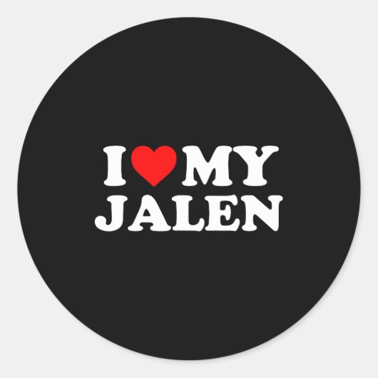 I Love My Jalen Runder Aufkleber (Vorderseite)