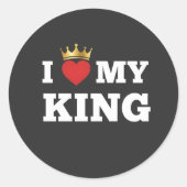 I love my king runder aufkleber (Vorderseite)