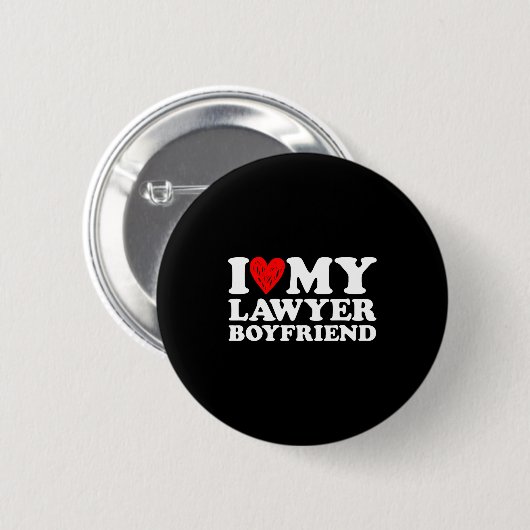 I Love My Lawyer Boyfriend Bf Valentines Day Women Button (Vorne & Hinten)