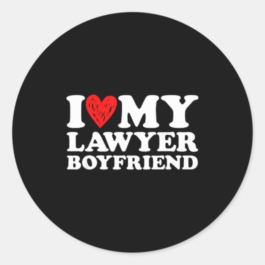 I Love My Lawyer Boyfriend Bf Valentines Day Women Runder Aufkleber (Vorderseite)