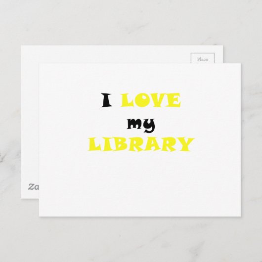 I Love my Library Postkarte (Vorne/Hinten)