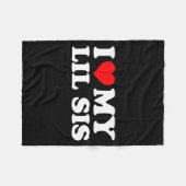 I Love My Lil Sis Red Heart Fleecedecke (Vorderseite (Horizontal))