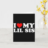 I Love My Lil Sis Red Heart  Karte (Gelbe Blume)