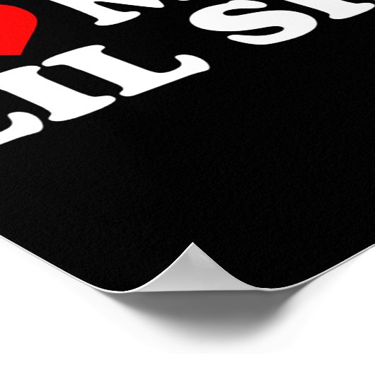 I Love My Lil Sis Red Heart  Poster (Ecke)