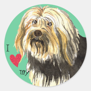 I Love my Lowchen Runder Aufkleber