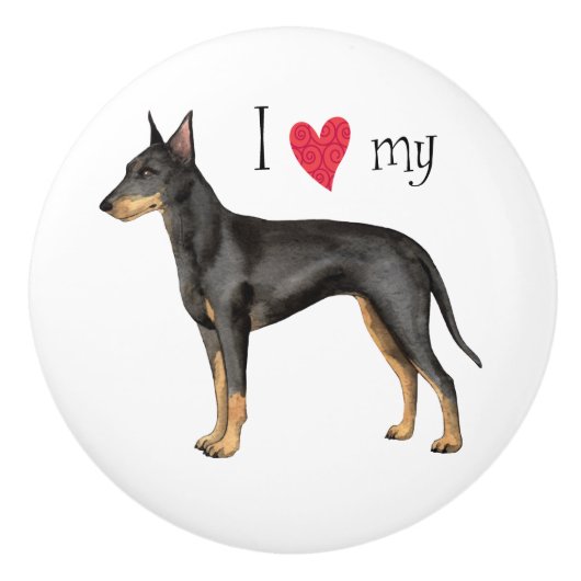 I love my Manchester Terrier Keramikknauf (Vorderseite)