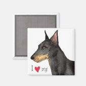 I love my Manchester Terrier Magnet (Vorderseite/Rückseite)