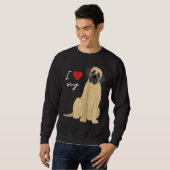 I Love My Mastiff Dog Raglan Baseball Sweatshirt (Vorne ganz)