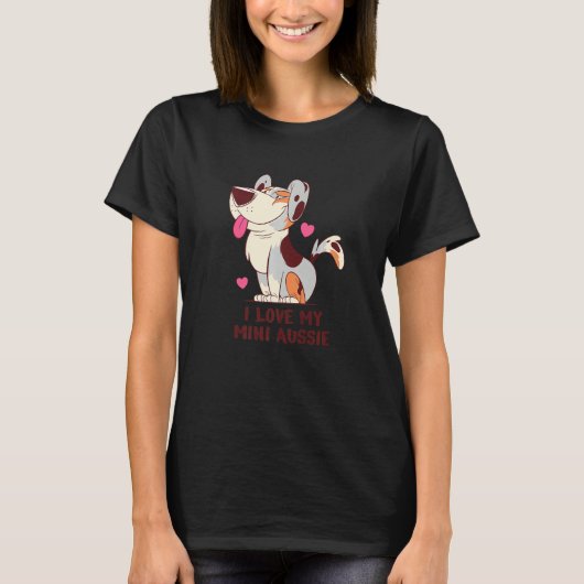 I Love My Mini Aussie Shepherd Dog Premium T-Shirt (Vorderseite)