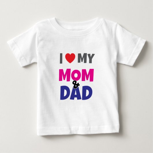 I Love my Mom Dad - Heart Baby Toddler T-shirt (Vorderseite)