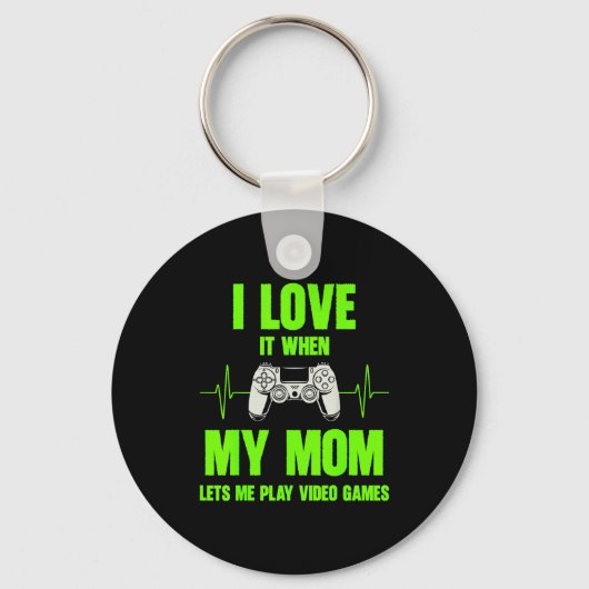 I Love My Mom Gamer Gaming Teen Boys Video Game Co Schlüsselanhänger (Vorderseite)