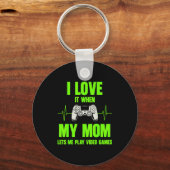 I Love My Mom Gamer Gaming Teen Boys Video Game Co Schlüsselanhänger (Vorderseite)